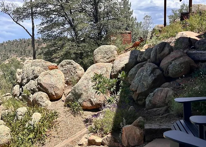 Prickly Pear Unique With Bathroom Built Into The Granite Boulders, Amazing Views, Front & Back Porches, Firepit,dog Friendly * Prescott